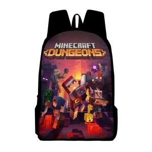 PLECAK SZKOLNY dla dzieci SZKOŁA tornister ILUSTRACJE gra MINECRAFT DOUNGEONS postacie CREEPER D