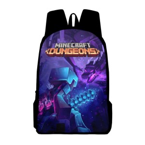 PLECAK SZKOLNY dla dzieci SZKOŁA tornister ILUSTRACJE gra MINECRAFT DUNGEONS postacie CREEPER D