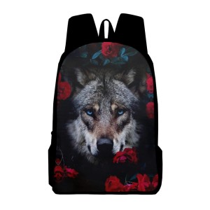 PLECAK SZKOLNY dla dzieci SZKOŁA tornister ILUSTRACJE zwierze WILK postacie D