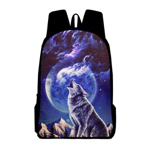 PLECAK SZKOLNY dla dzieci SZKOŁA tornister ILUSTRACJE zwierze WILK postacie D