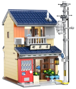 Zabawka dla dzieci klocki model domu w stylu Japońskim niebieski 1200 