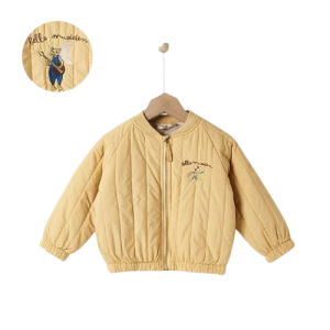 Ocieplana kurtka dla dzieci idealna na chłodne pogody w kolorze żółtym