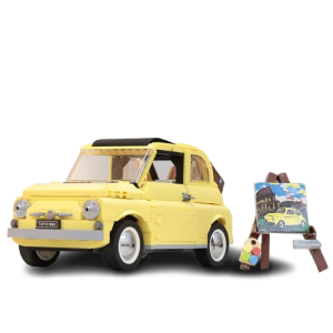 Zabawka dla dzieci model klasycznego samochodu Fiat 500 w kolorze żółtym 960