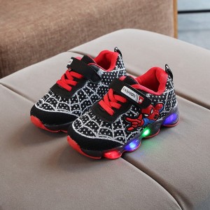 Buty dziecięce Spiderman lekkie sportowe LED biała sieć