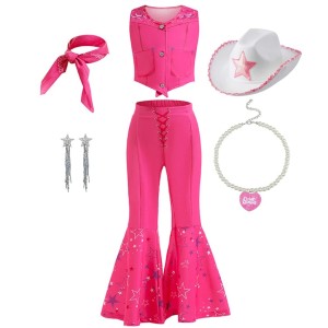 Zestaw różowy dla dziewczynki w stylu Barbie z akcesoriami 3–10 lat