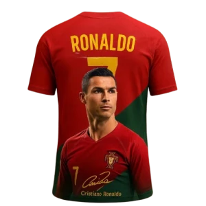 Koszulka Piłkarska dla Dzieci Cristiano Ronaldo 7 – T-shirt Sportowy z Nadrukiem 3D CR7