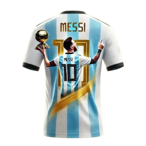 Koszulka Piłkarska dla Dzieci Lionel Messi 10 – Argentyna – T-shirt z Nadrukiem 3D