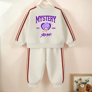 Komplet Dresowy Dziecięcy K-POP HUNTRX – Dwuczęściowy Zestaw: Bluza i Spodnie z Paskami – Wiosna 2026 