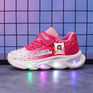 Świecące Buty LED dla Dziewczynki – Sportowe Sneakersy z Motywem Bajkowym