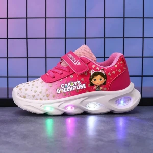 Świecące Buty LED dla Dziewczynki – Sportowe Sneakersy z Motywem Bajkowym