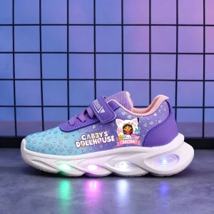 Świecące Buty LED dla Dziewczynki – Sportowe Sneakersy z Motywem Bajkowym