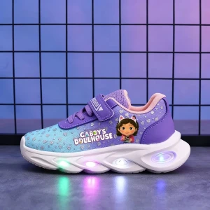 Świecące Buty LED dla Dziewczynki – Sportowe Sneakersy z Motywem Bajkowym