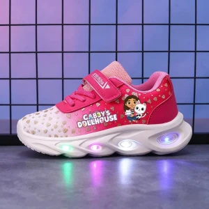 Świecące Buty LED dla Dziewczynki – Sportowe Sneakersy z Motywem Bajkowym