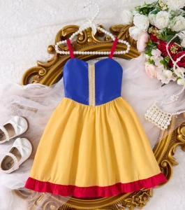 Sukienka Królewna Śnieżka dla Dziewczynki Kostium Przebranie z Fartuszkiem