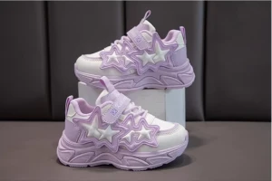 Buty sportowe dziecięce na rzep z gwiazdkami  lekkie sneakersy dziewczęce antypoślizgowe 26-37