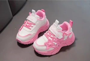 Buty sportowe dziecięce na rzep z gwiazdkami  lekkie sneakersy dziewczęce antypoślizgowe 26-37