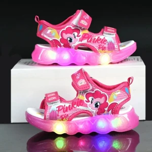 Sandały dziecięce LED My Little Pony świecące – sandałki dziewczęce na rzep lekkie lato