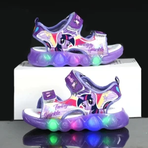 Sandały dziecięce LED My Little Pony świecące – sandałki dziewczęce na rzep lekkie lato
