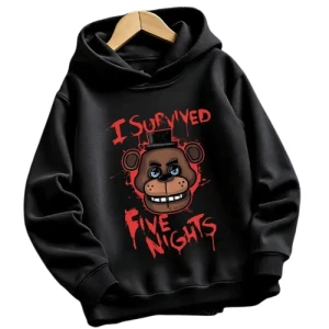 Bluza z Kapturem FNAF Five Nights at Freddy's dla Dzieci – Ciepła Bluza Dziecięca Unisex 