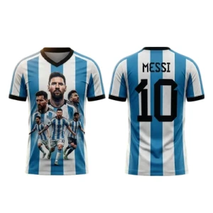 Koszulka Messi 10 z Nadrukiem 3D – Piłkarska Koszulka Kibica dla Dzieci – Wysokiej Jakości