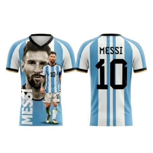 Koszulka Messi 10 z Nadrukiem 3D – Piłkarska Koszulka Kibica dla Dzieci – Wysokiej Jakości