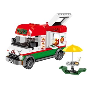Klocki TECHNIC dla dzieci CITY miasto ciezarowka  FOODTRUCK pizza