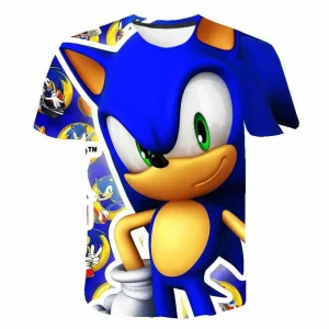 Koszulka Dziecięca Sonic – T-shirt z Nadrukiem 3D dla Chłopca i Dziewczynki 90-160
