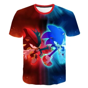 Koszulka Dziecięca Sonic – T-shirt z Nadrukiem 3D dla Chłopca i Dziewczynki 90-160