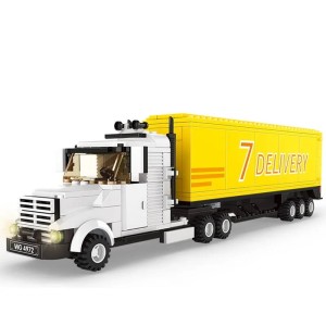 Klocki TECHNIC dla dzieci CITY ciezarowka TIR zolty